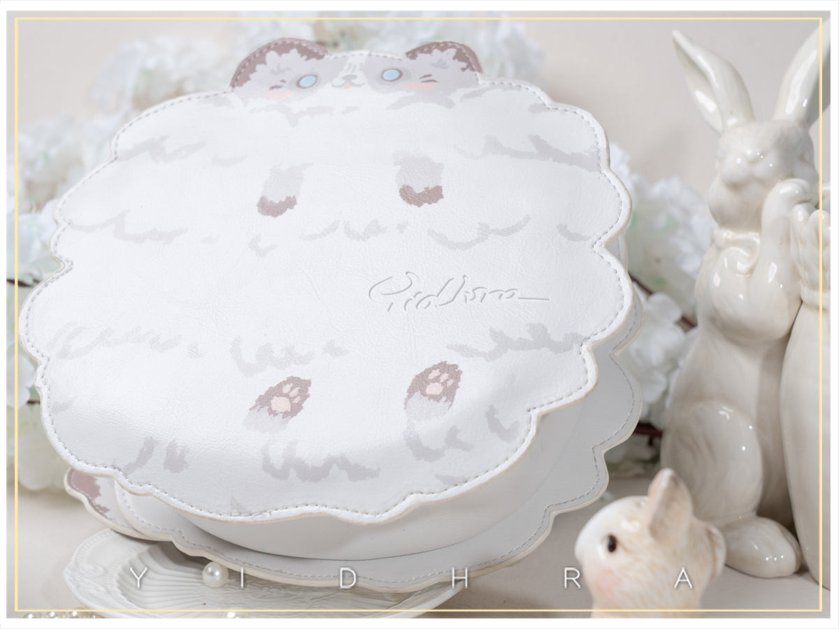 Yidhra - Printed Kawaii Cat Leather Shoulder Bag