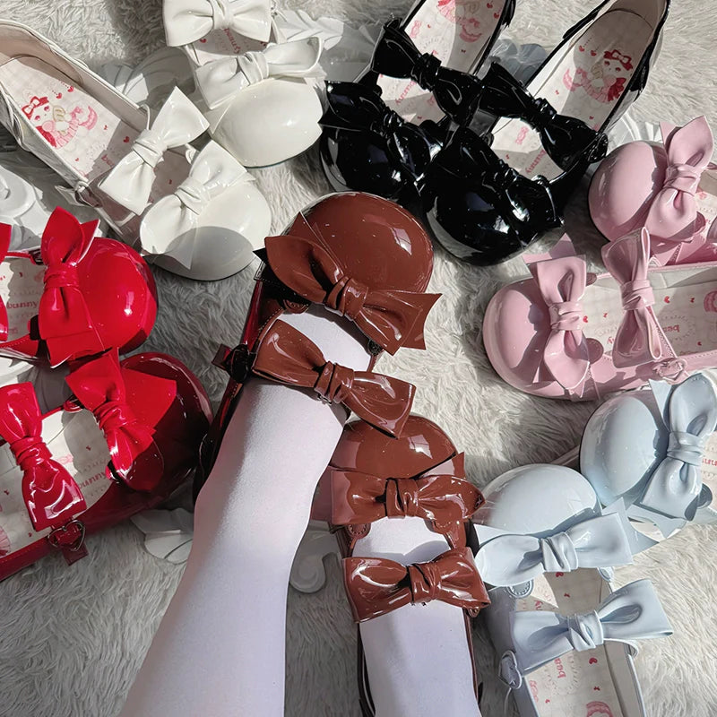 Beauty Bunny - Kawaii Lolita Shoes Low Heels Round Toe PU Shoes