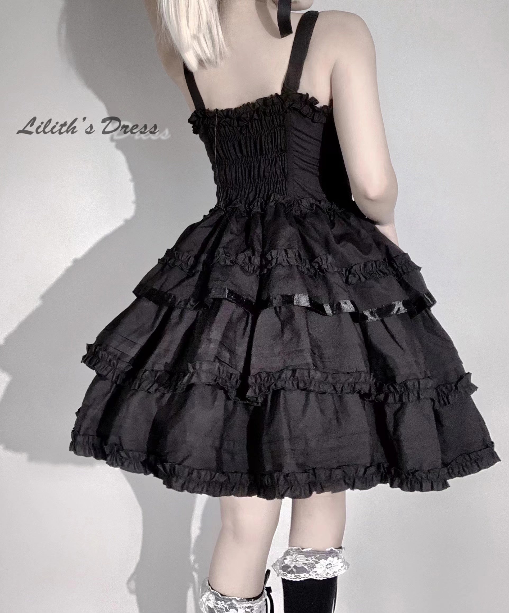 Mengfuzi - LiLith - Christmas Gothic Lolita JSK Dress, Short Sleeve Bolero