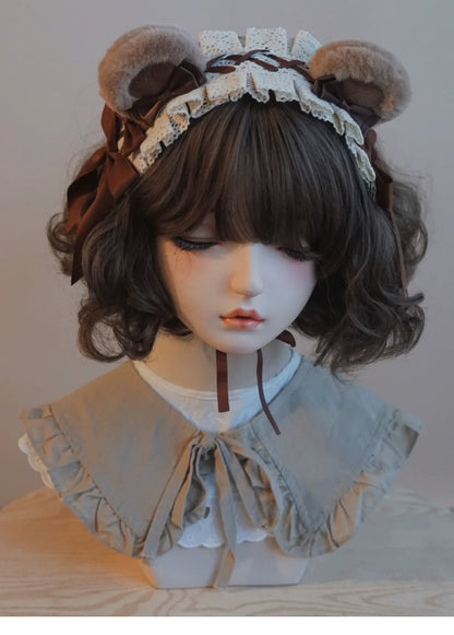 Besozealous - Handmade Lolita KC Animal Ear Coffee Hairband