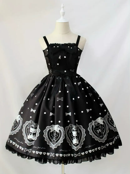 Alice Girl - Brown Sugar Bear - Printed Sweet Lolita Dress, Multiple Styles