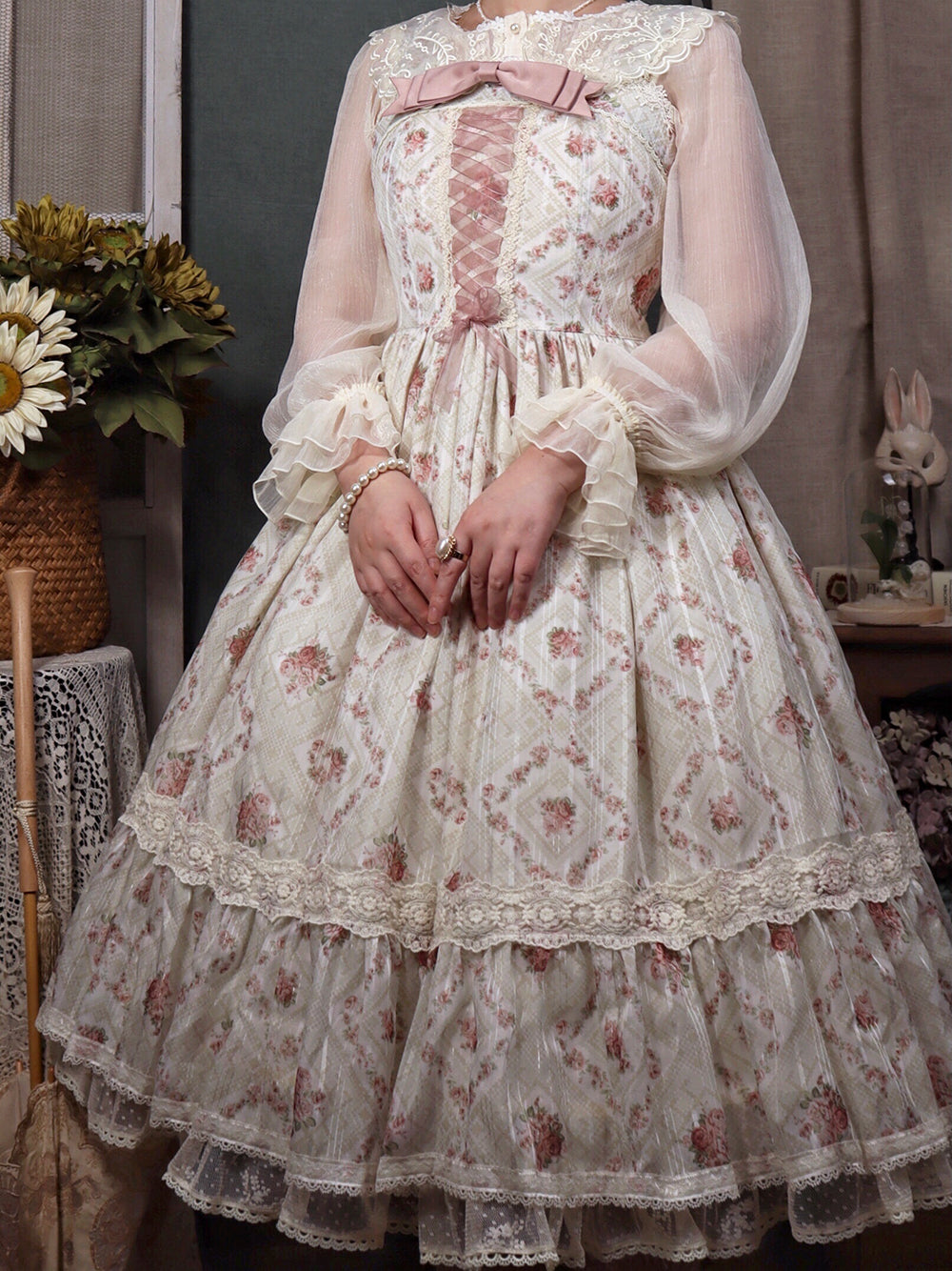 Miss Point - Woody Rose - Elegant Floral Lolita JSK Dress