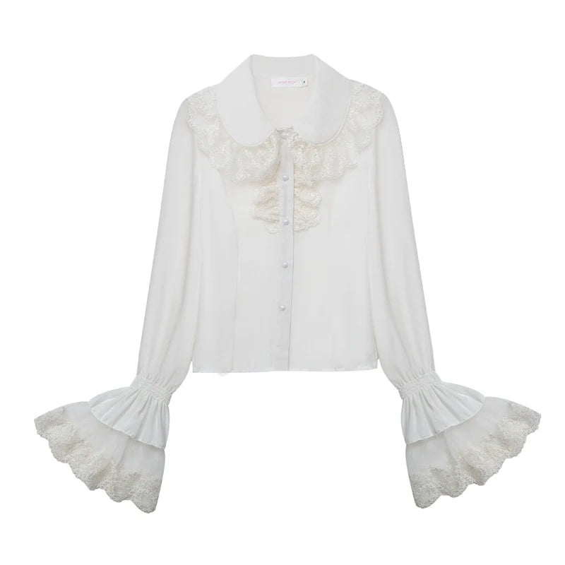 Sweet Angel - Classic Lolita Blouse Lace Chiffon Lolita Shirt