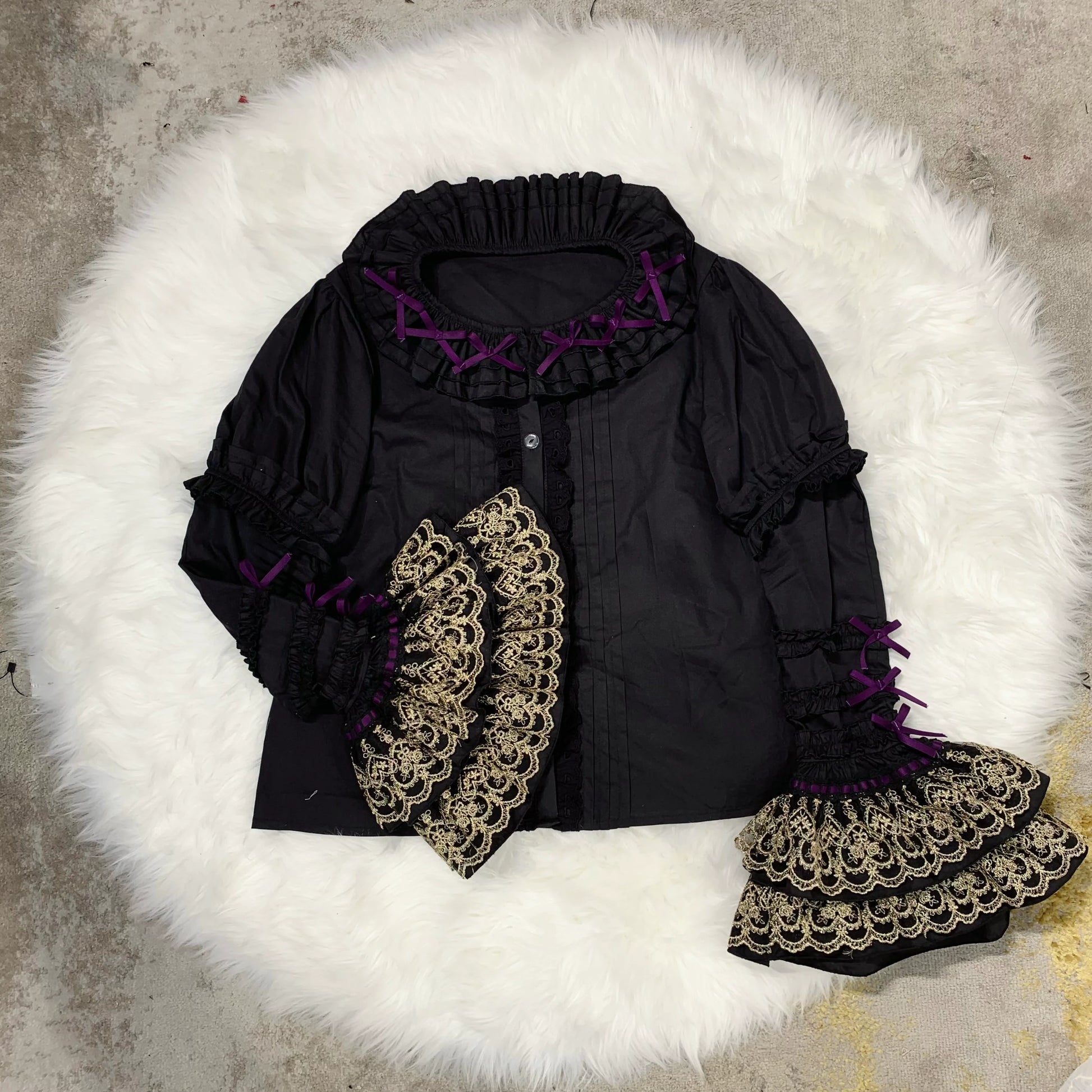 Chubby Cat Diary - Plus Size Sweet Lolita Shirt, Detachable Sleeves