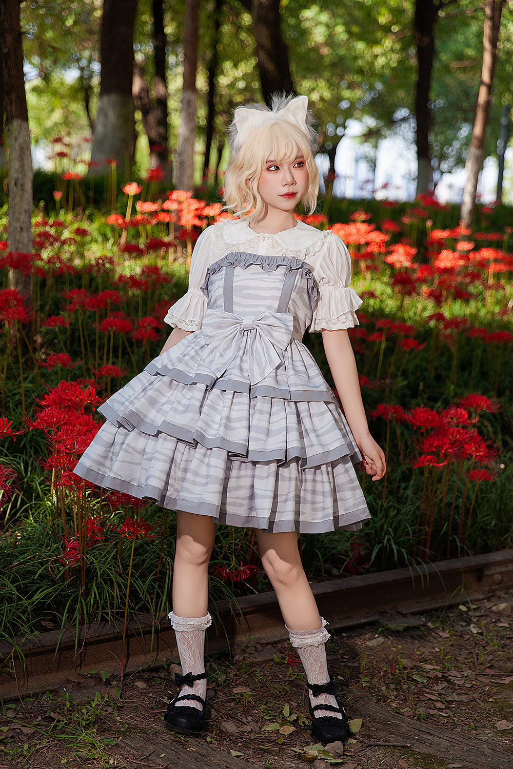 Infanta - Cloth Cat - Kawaii Lolita JSK Multi-Color Tiered Ruffles Dress