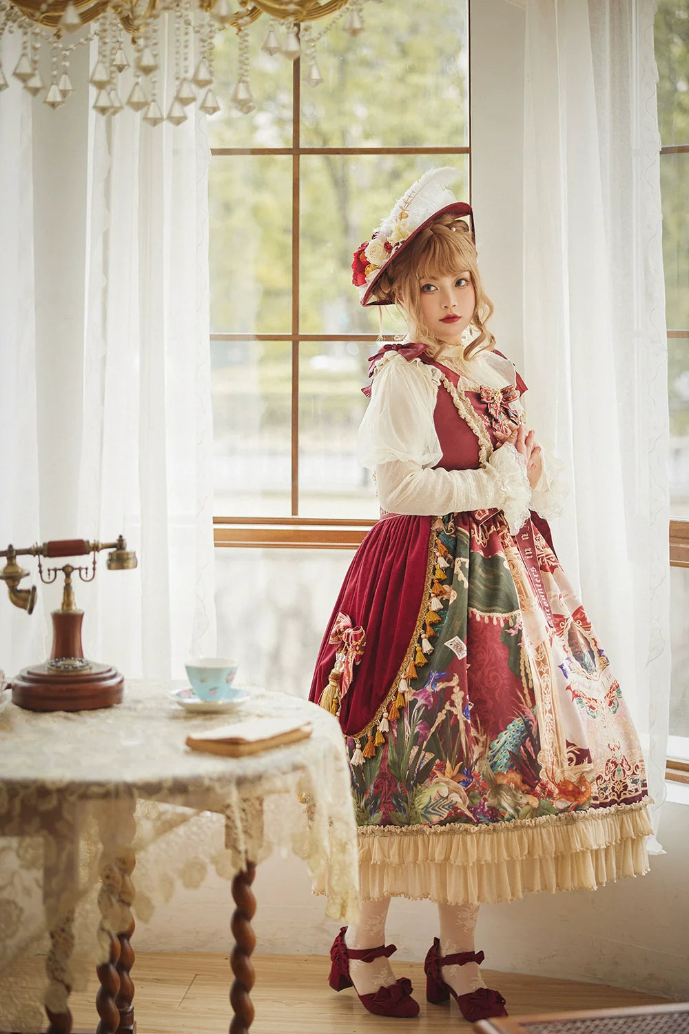 Miss Point - Kaleidoscope - Retro Lolita Dress Oil Painting Print JSK Dress Customized