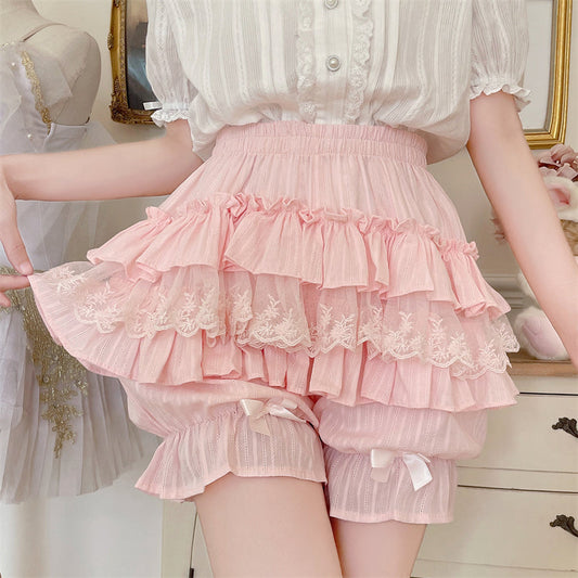 Sugar Girl - Cotton Sweet Lolita Bloomers, Tiered Ruffle