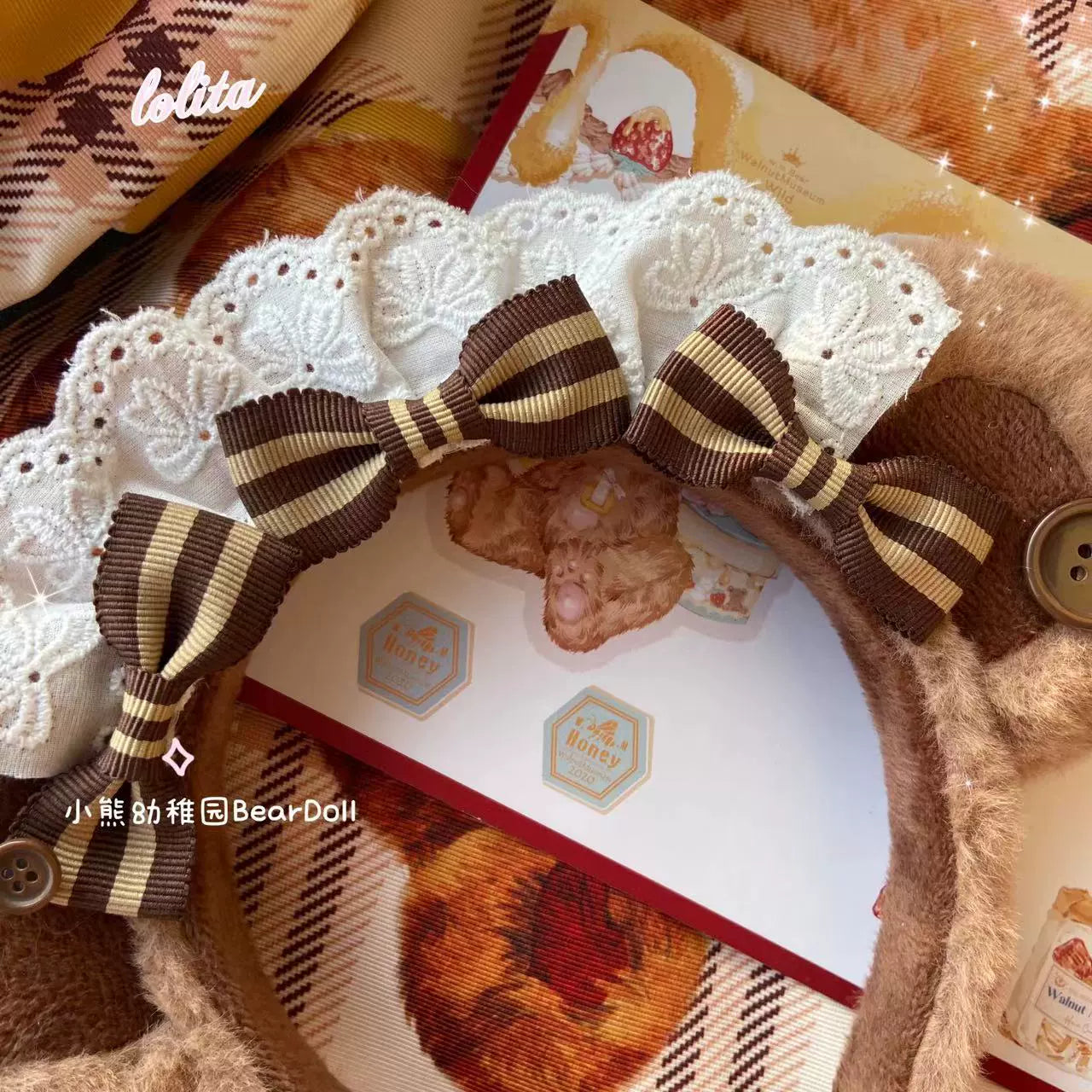 Bear Doll - Kawaii Lolita KC Sweet Butterfly Bow Lolita Headband