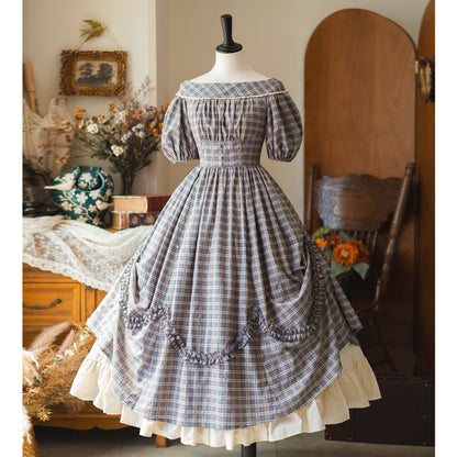 Forest Wardrobe - Forest Picnic - Classic Lolita OP Dress with Off-Shoulder and Lifting Hem