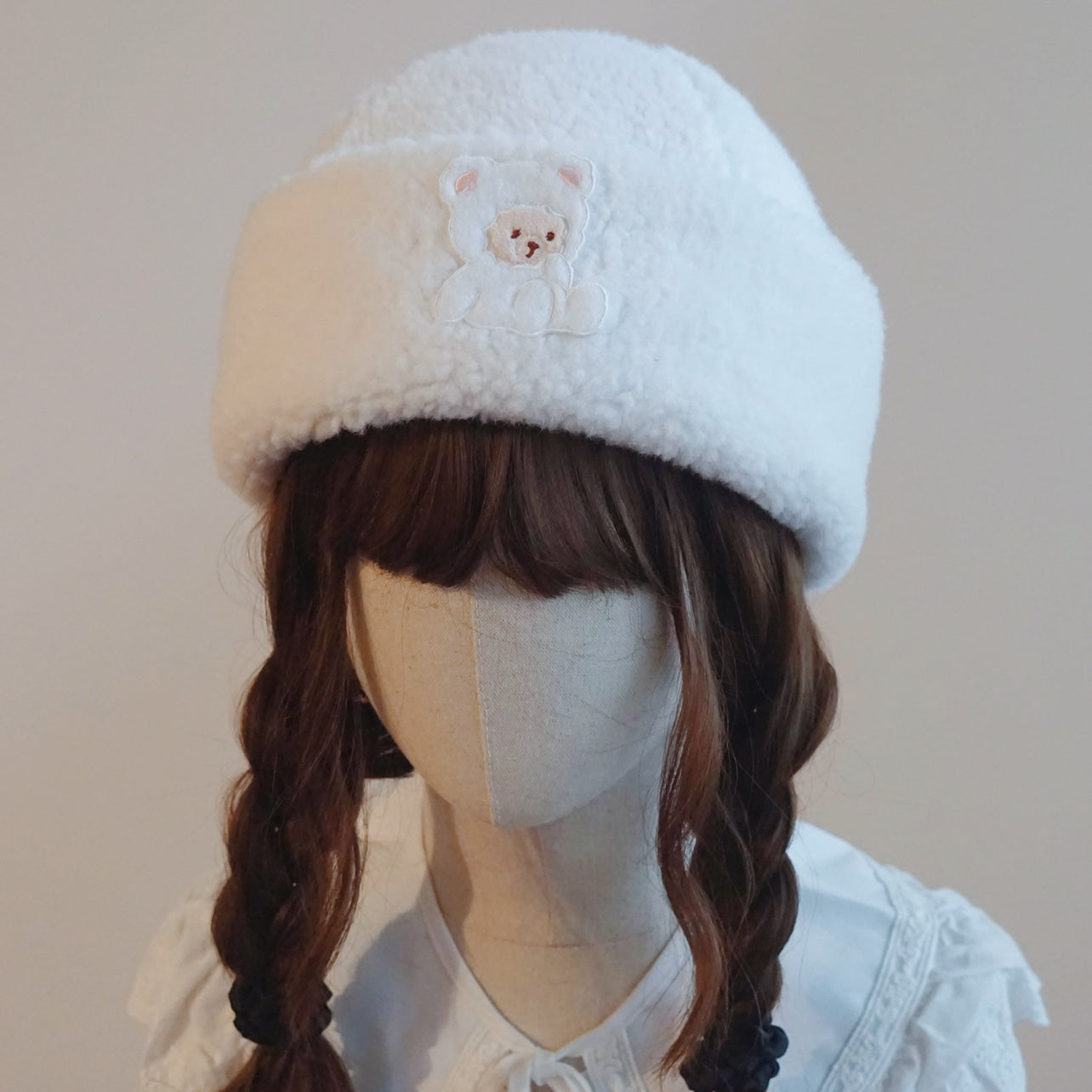 Besozealous - Winter Lolita Hat Bear Ears Hooded Hat