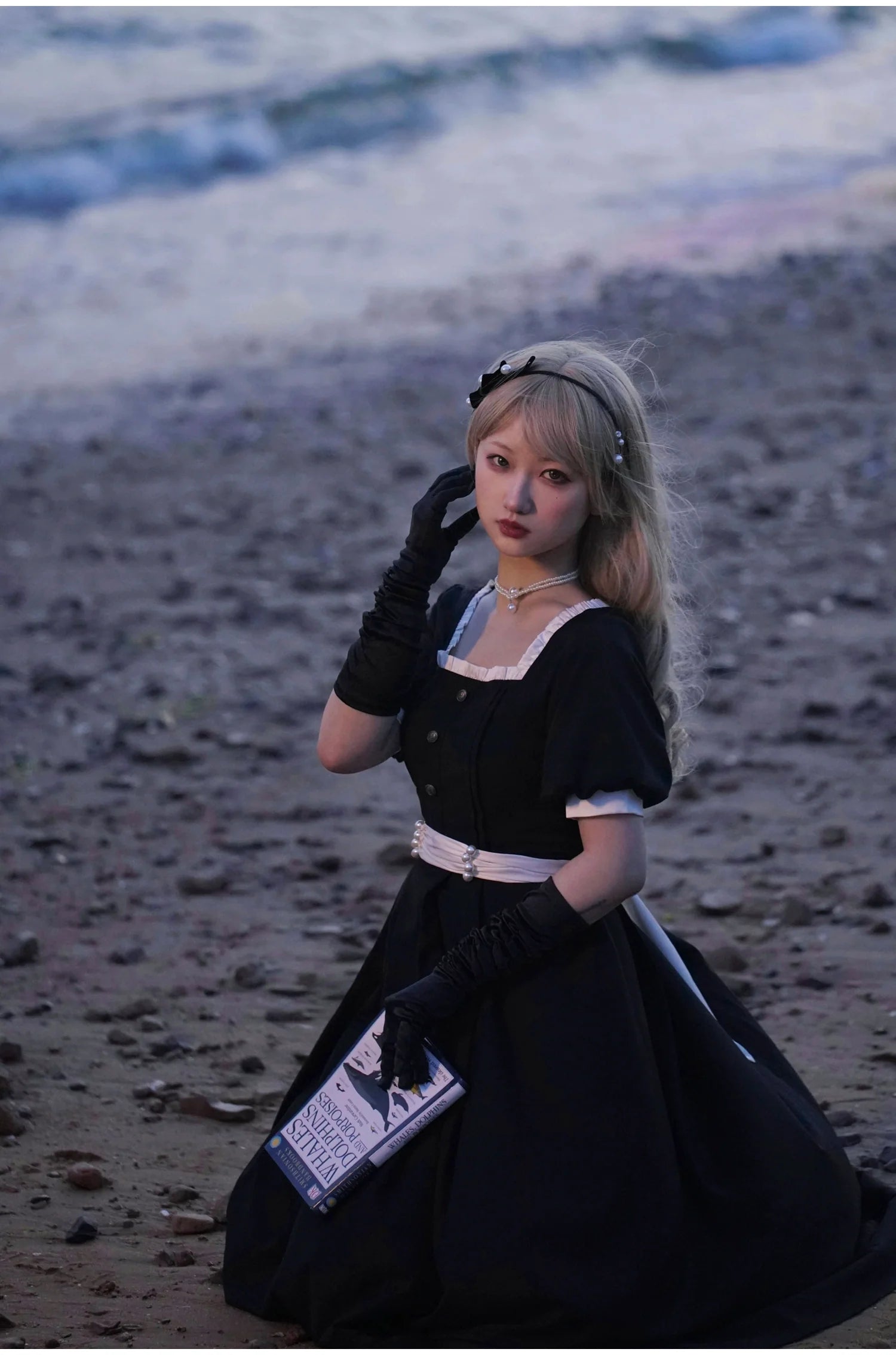 HuTaoMuJK - Thoughts - Vintage Lolita OP Dress Square Neckline Black Lolita Dress