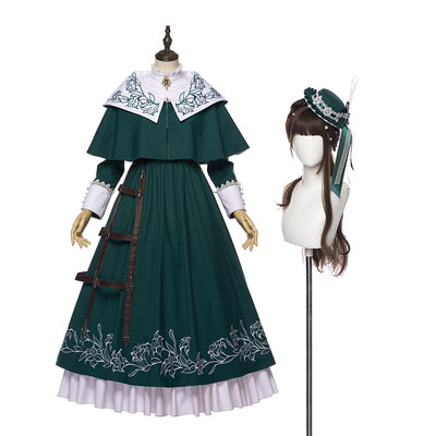 Youpairui - Lobnya - Gothic Nun Lolita Green OP Dress Set
