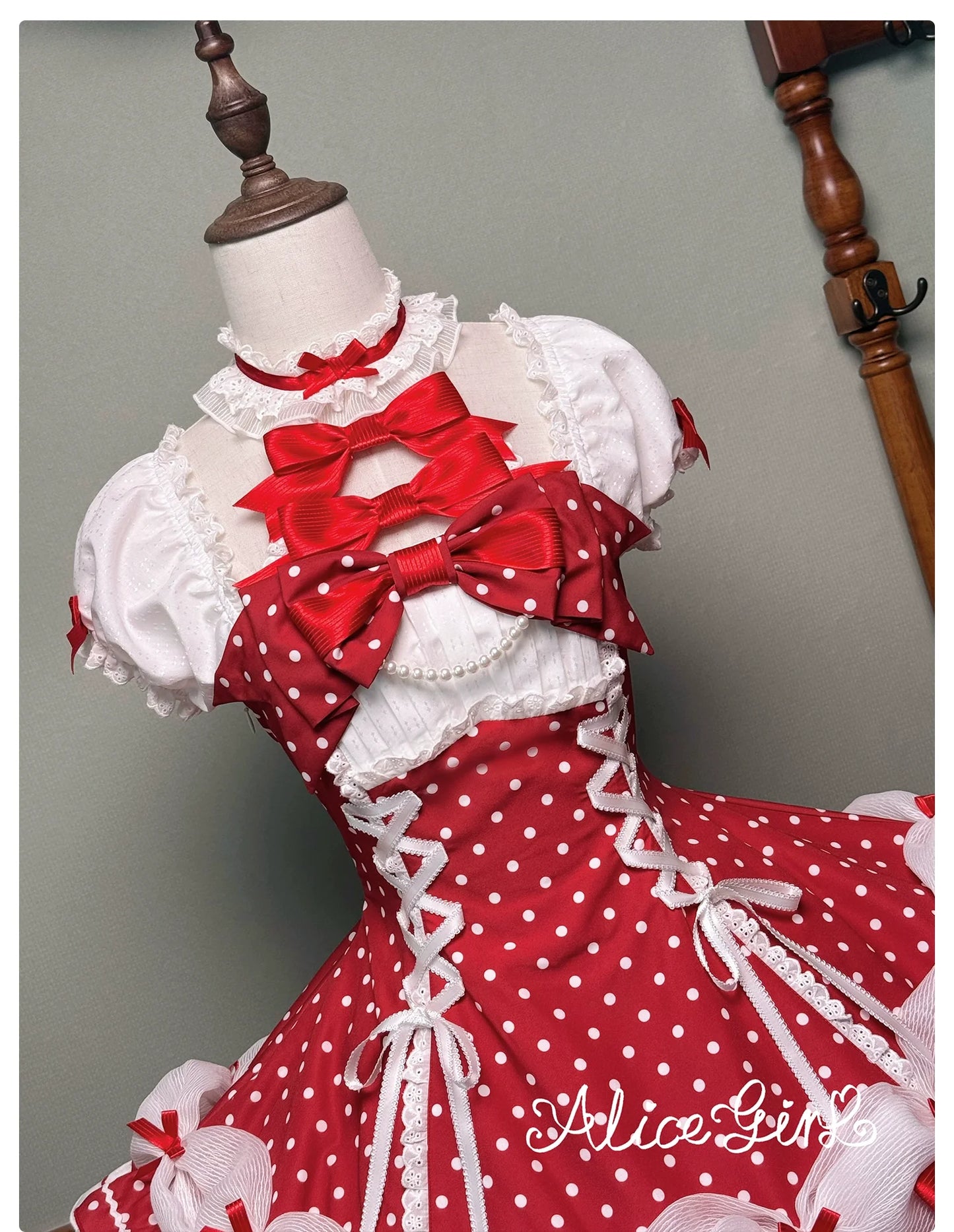 Alice Girl - Old School Polka Dots - Halter Neck Sweet Lolita OP Dress