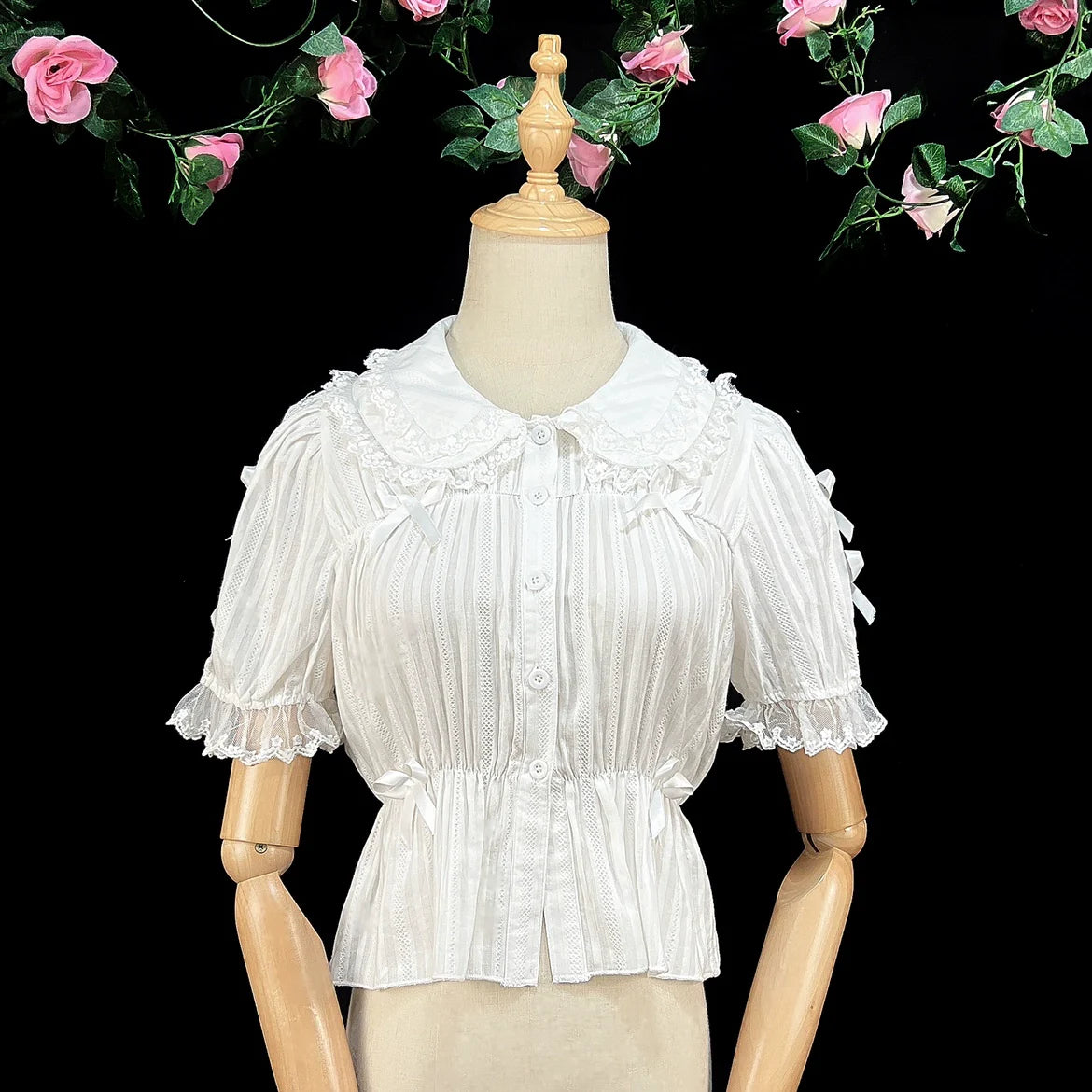 DMFS Lolita - Sweet Lolita Shirt Doll Collar Blouse High-waisted