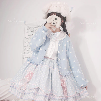 MIST - Little Heart - Sweet Lolita Thick Cardigan Sweater Coat