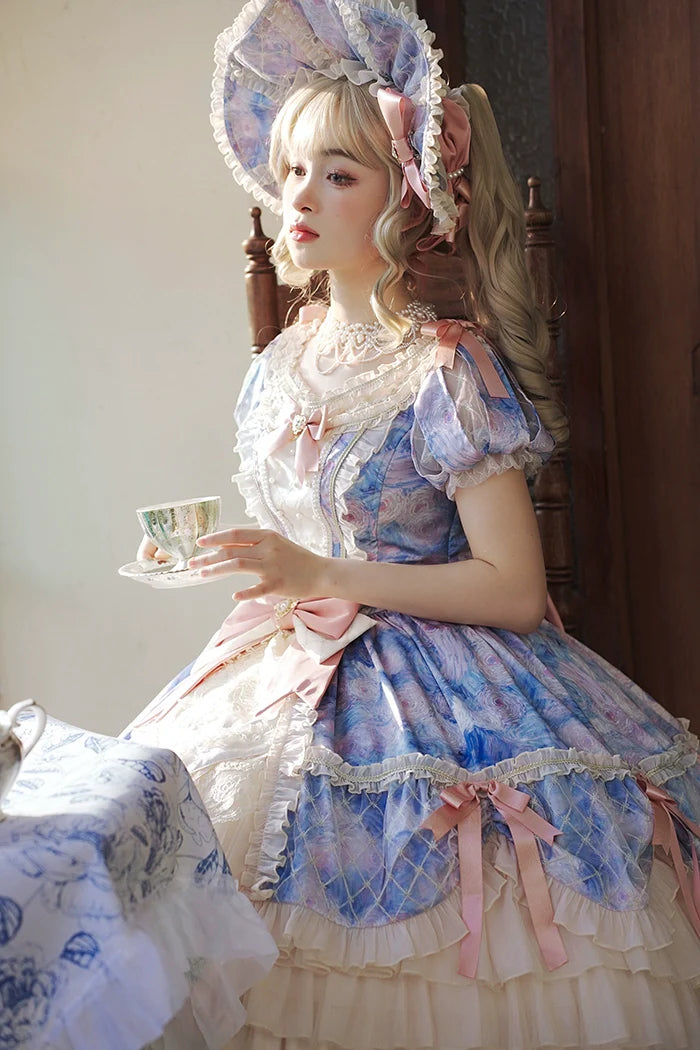 Alice Girl - Angel Heart - Sweet Lolita OP Dress, Tiered Ruffles