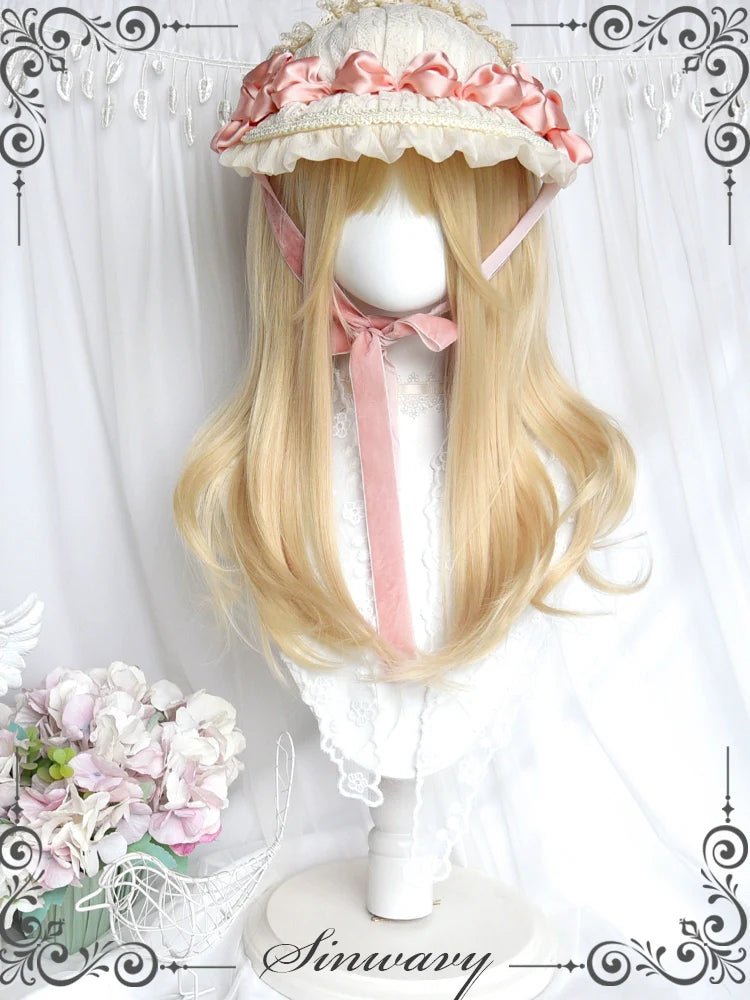 Sinwavy - 55CM Blonde Lolita Curl Wig Detachable Double Ponytail