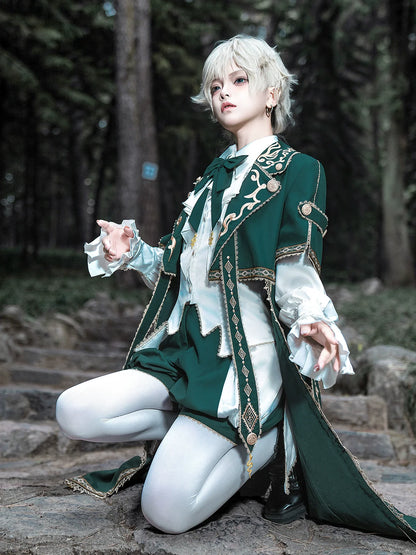 Letters from Unknown Star - Divine Envoy - Ouji Lolita Shorts Suit Military Lolita Coat and Shirt