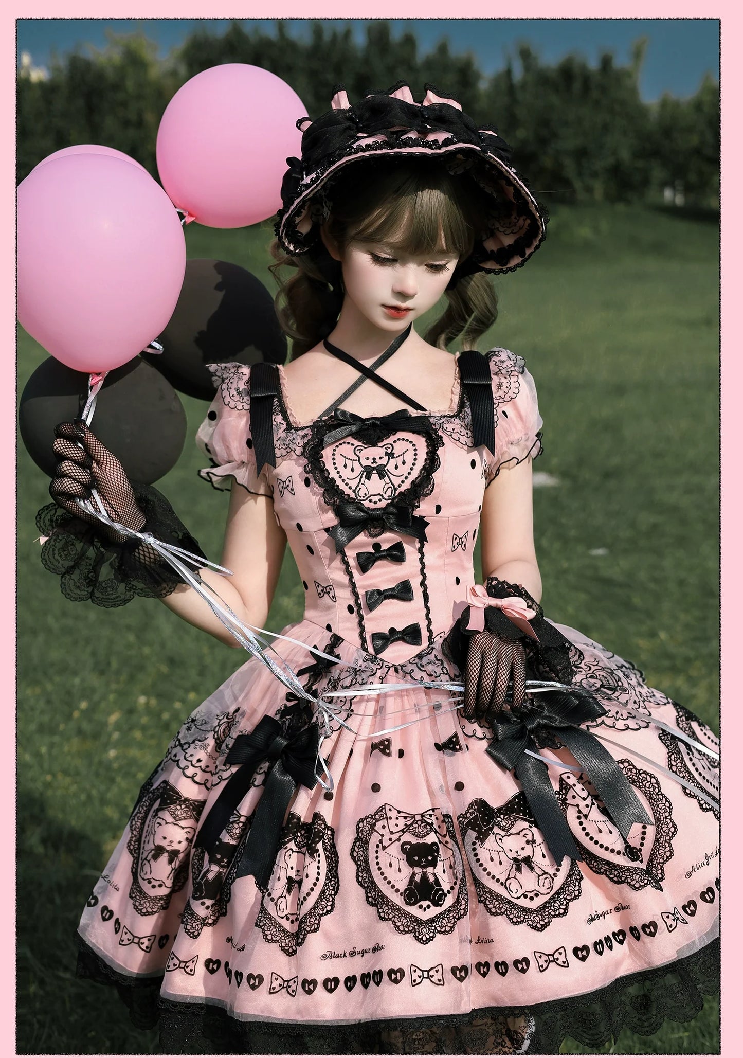 Alice Girl - Brown Sugar Bear - Printed Sweet Lolita Dress, Multiple Styles