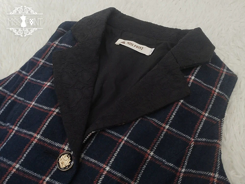 Miss Point - Rose - Elegant Lolita Pliad Print Vest Customized