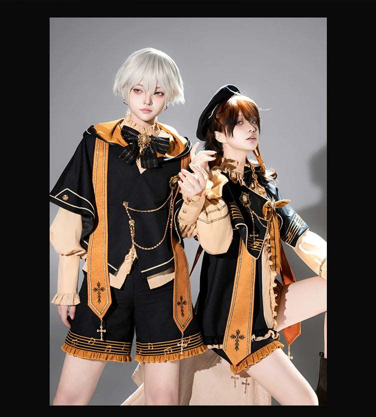 Forest Fluorescent Carps - The Choir of The Church 2.0 - Ouji Lolita Shorts Set in Two Styles