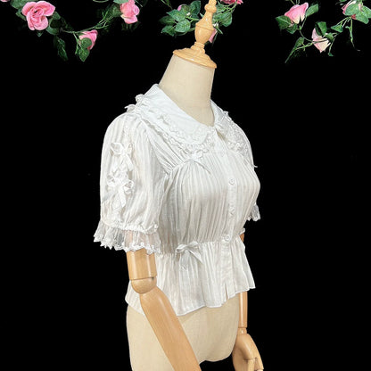 DMFS Lolita - Sweet Lolita Shirt Doll Collar Blouse High-waisted