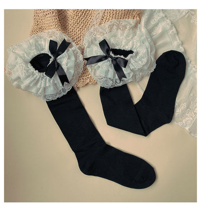 WAGUIR - Lolita Bow Cotton Socks Lace Socks