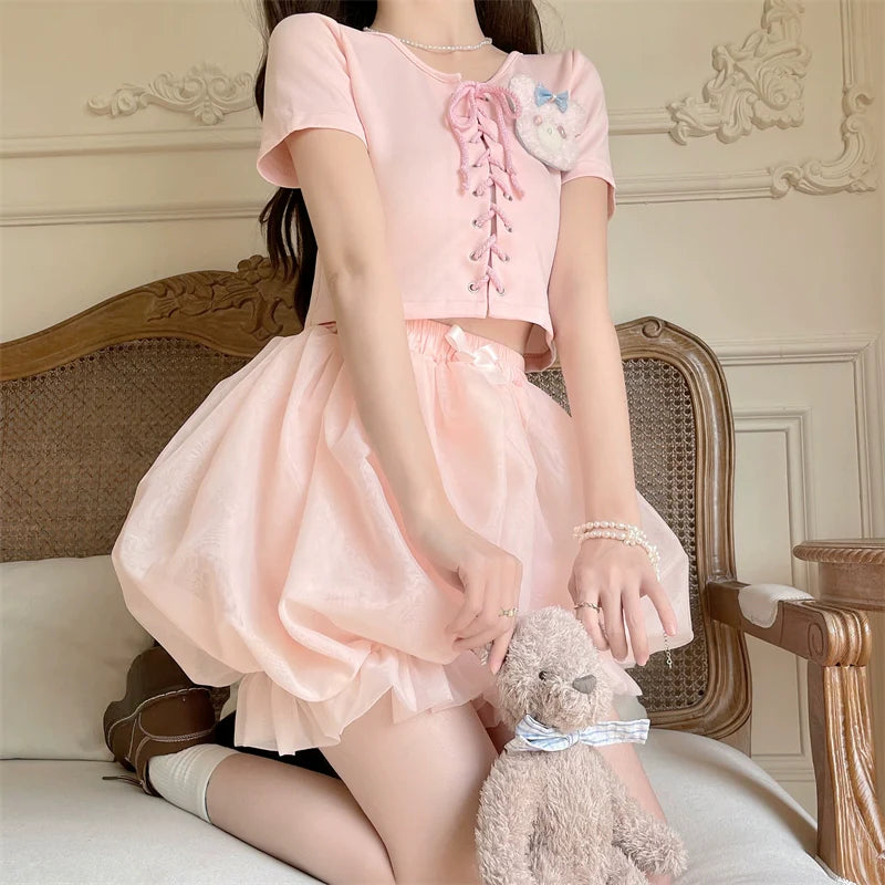 Sugar Girl - Casual Lolita Bloomer Solid Color Organza Shorts Bloomers
