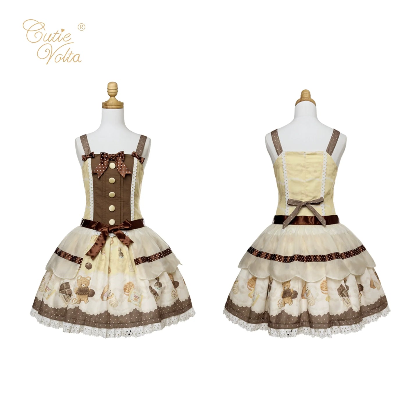 CutieVolta - Blissful Confectionery - Sweet Lolita OP Dress Bear Print JSK