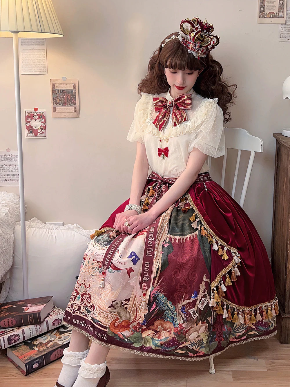 Miss Point - Kaleidoscope - Classical Lolita Shirt Dot Gauze Detachable Puff Sleeve Blouse Customized