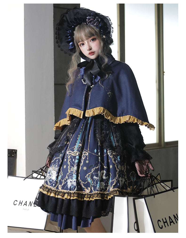 YingLuoFu - God Redemption - Retro Gothic OP, Printed Dress