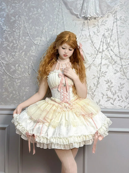 Alice Girl - Cross - Gothic Princess Lolita Corset with Multiple Layers Hem