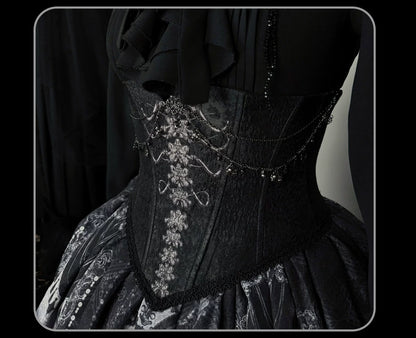 Susin Lolita - Bone-Eroded Butterfly - Gothic Lolita JSK & SK Set