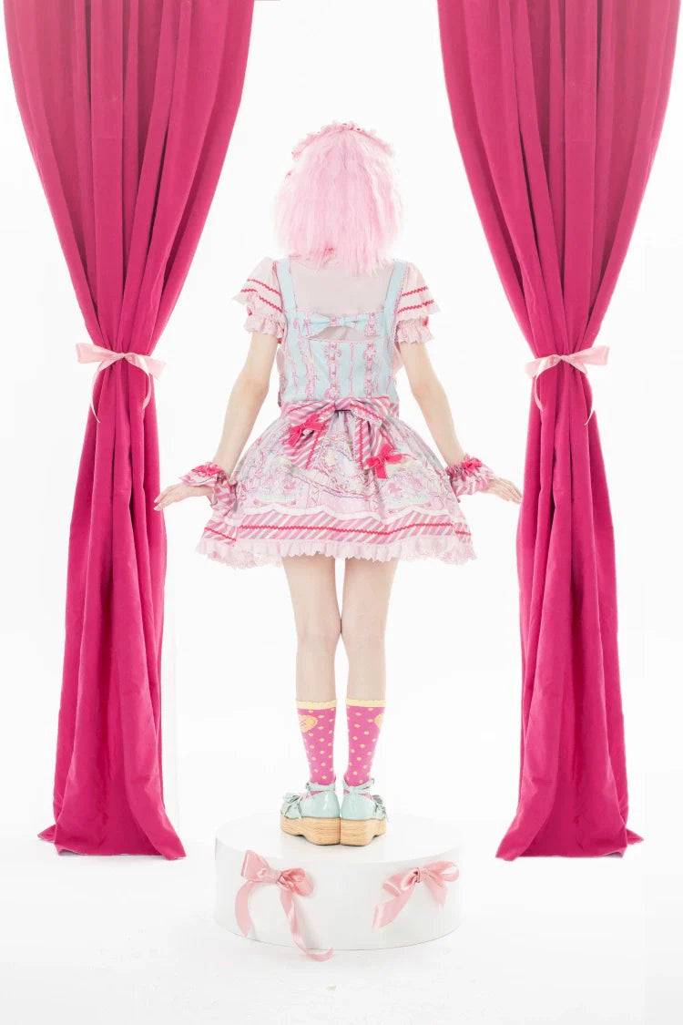 Letters from Unknown Star - Candy Park - Sweet Lolita Print Jumper Dress