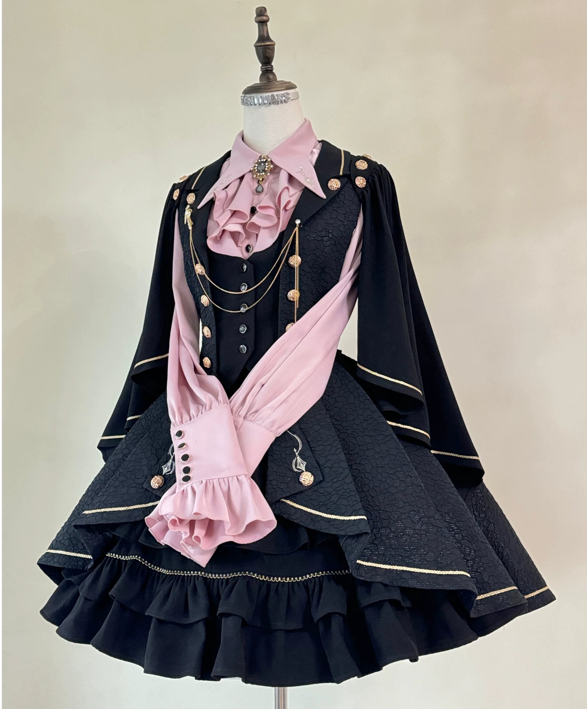 SilentMars - Fallen Moon Rule - Military Lolita Shirt Set Retro Knight Style Blouse