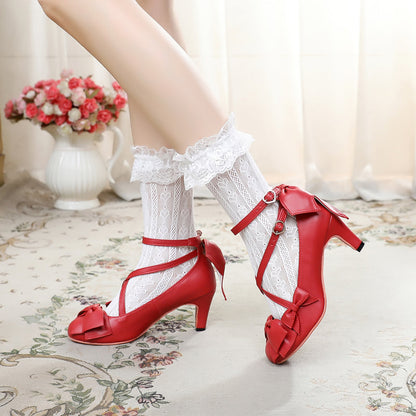 Sosic - Wind Tide Rumors - Cross-Strap Sweet Lolita Handmade Shoes