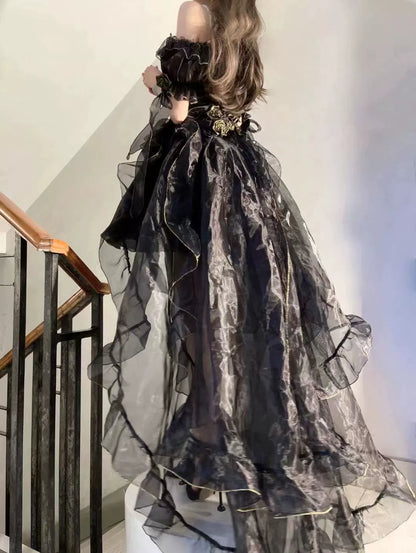 Meowing and fruity - Elegant Lolita Gorgeous Trailing With Large Hem & Shoulder Strap