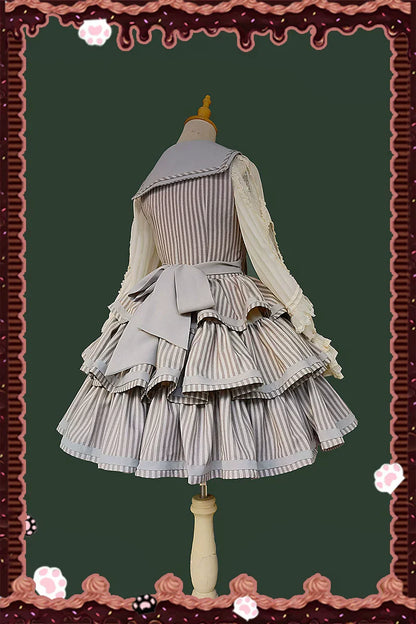 Infanta - From Afar - Vintage Striped Peppy-Style Lolita JSK & Cape
