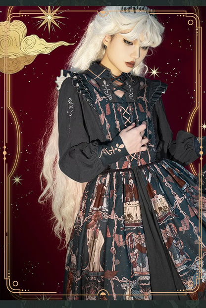YingLuoFu - Tarot - Elegant Lolita Dress Classicl Court Style Lolita OP Salopette