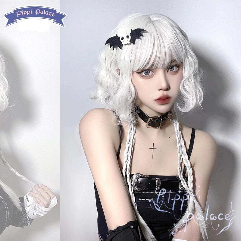 Pippi Palace - Lolita Curly Wig White Braid Wig