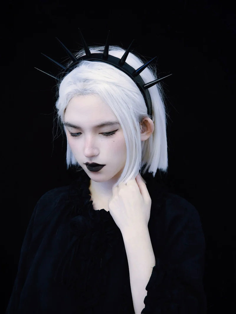 Strange Sugar - Punk Gothic Lolita KC Faux Leather Rivet Hair Accessories