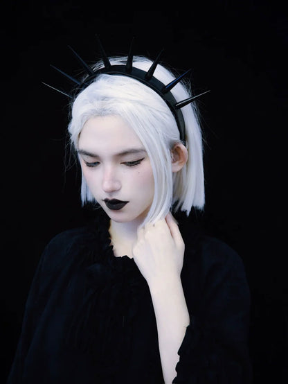 Strange Sugar - Punk Gothic Lolita KC Faux Leather Rivet Hair Accessories