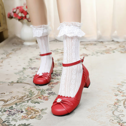 Sosic - Shell Dew - Sweet Lolita Bow Round Toe Shoes