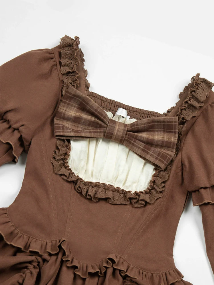 With PUJI - Oak Hymn - Classic Lolita Plaid OP Suit, Side Zipper