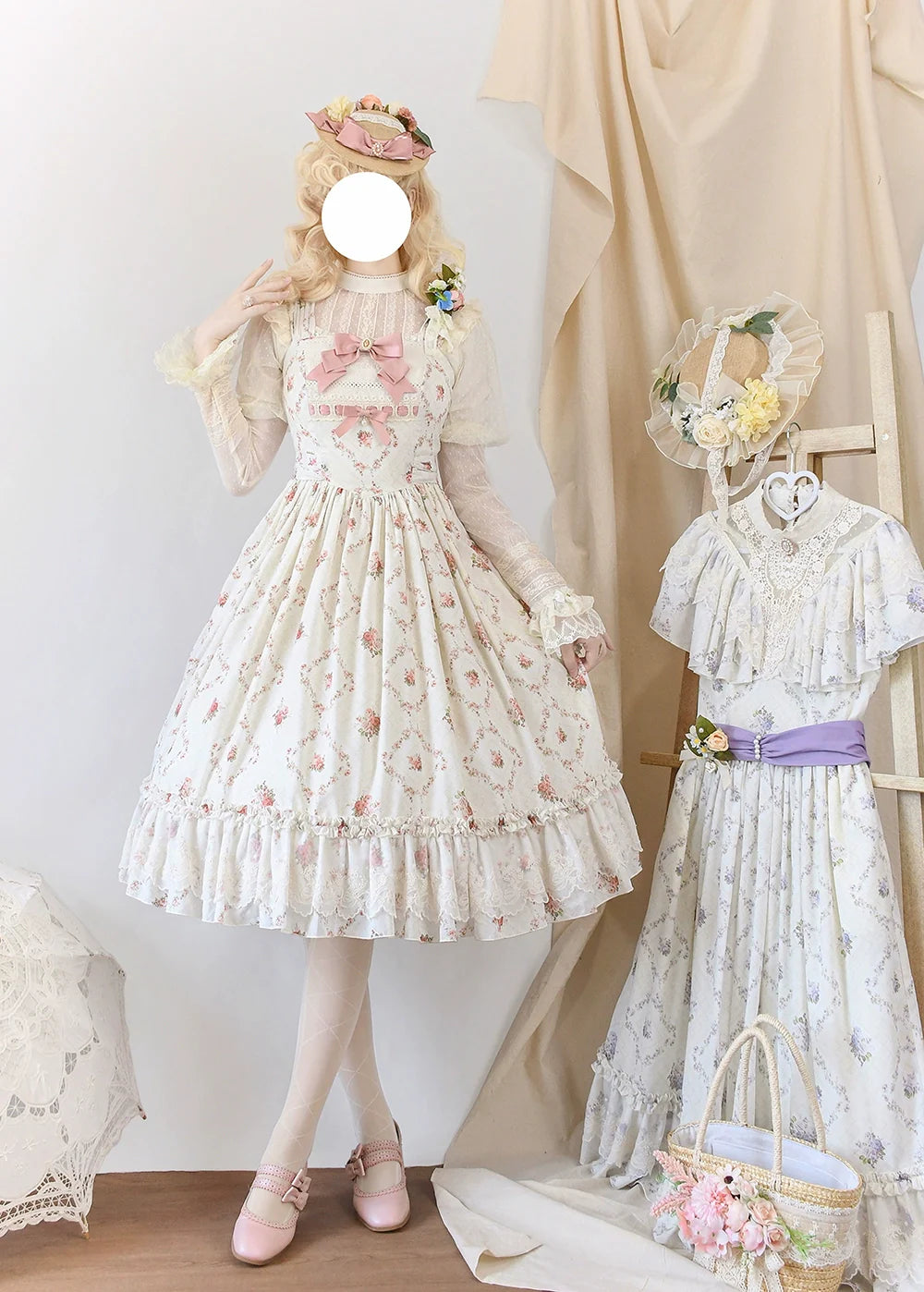 Miss Point - Kaleidoscope - Classical Lolita Shirt Dot Gauze Detachable Puff Sleeve Blouse Customized