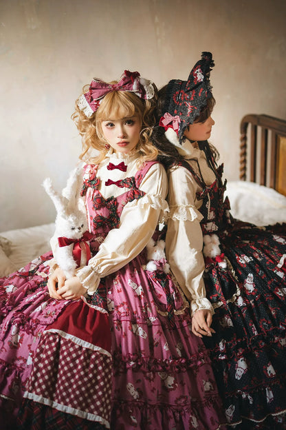 Miss Point - Forest Berry Bunny - Sweet Lolita JSK Elegant Bunny Print Dress