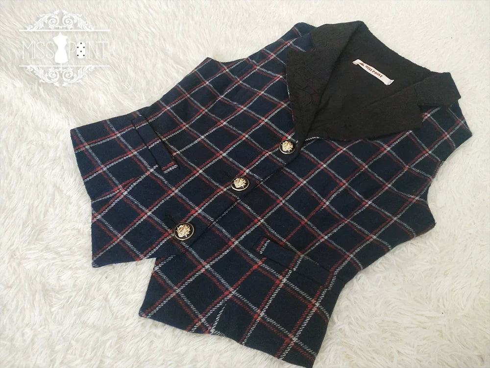 Miss Point - Rose - Elegant Lolita Pliad Print Vest Customized