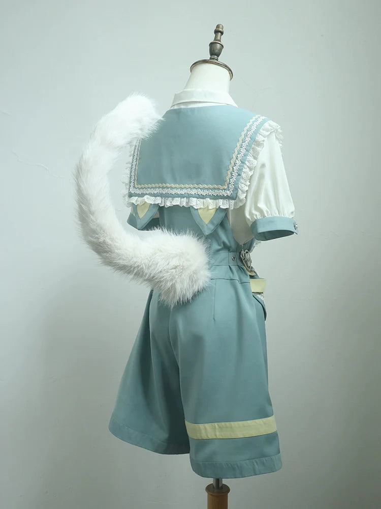 Forest Fluorescent Carps - Small Animal Team - Ouji Lolita Suit Male Lolita Shirt Shorts