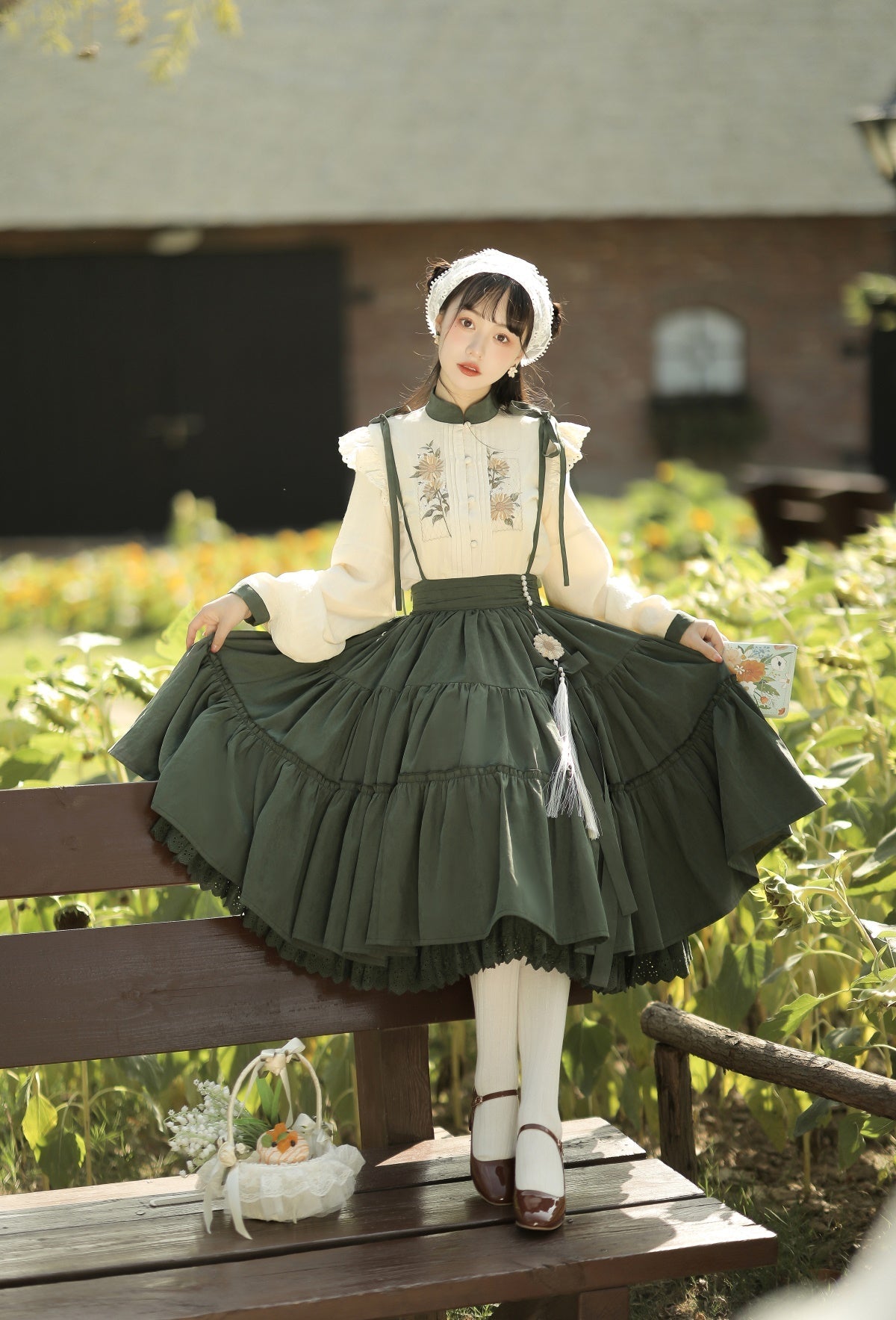 Meow Jun - Sunflower Appointment - Chinese Style Skirt and Blouse