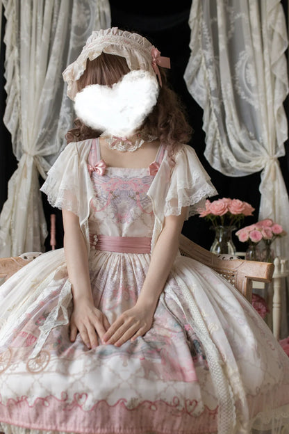 Moon River - Swan Lake Mirror - Pink Sweet Lolita Print JSK Dress